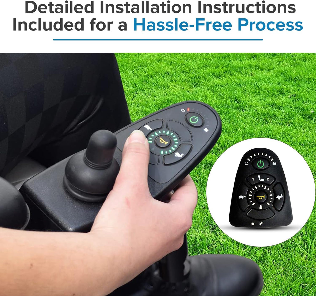 Keypad with Actuator Buttons for the 5-Key Dynamic Shark DK-REMD11 and MK5 SPJ+ Joysticks - Power Chair Joystick Remote Controller Rubber Pad (82675/1165093 / PLSINDV1265 / MBC-GLA80842)