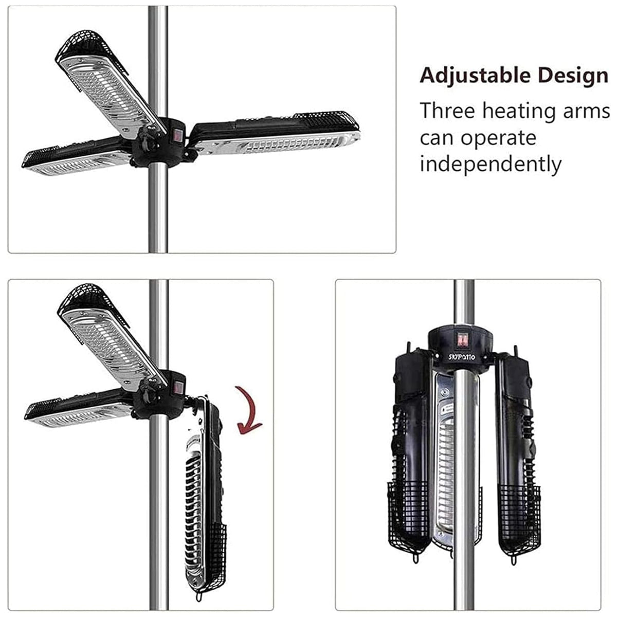 Electric Umbrella Heater, Outdoor Heater for Patio, Infrared Heating, Suitable for Patio, Commercial and Residential