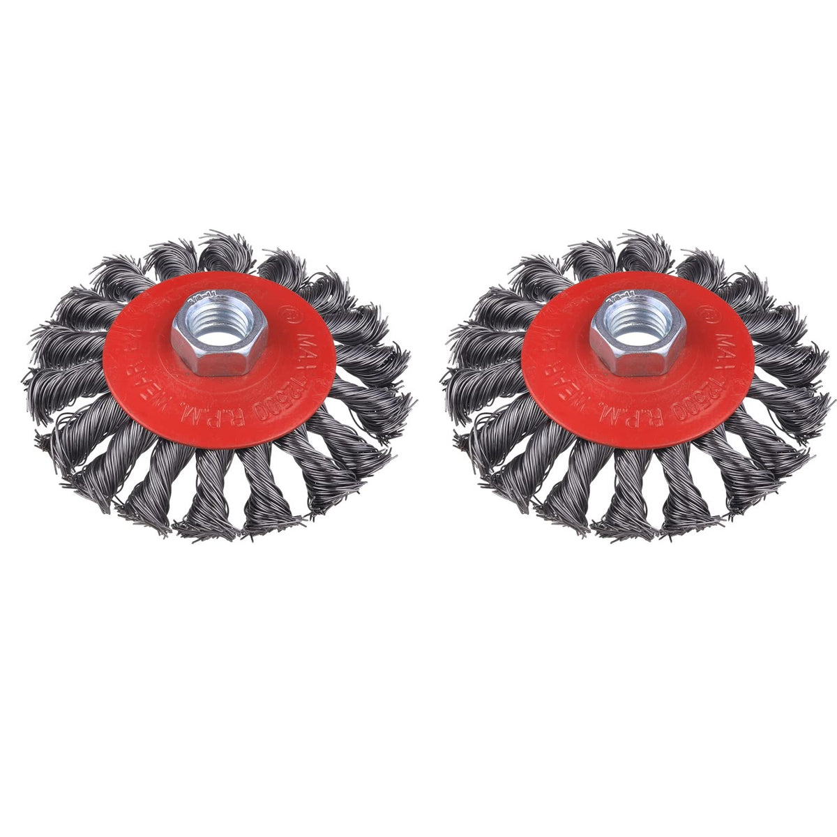 Wire Wheel for 4 1/2 Angle Grinder, 2 Pack 4 Inch Twist Knotted Wire Brush