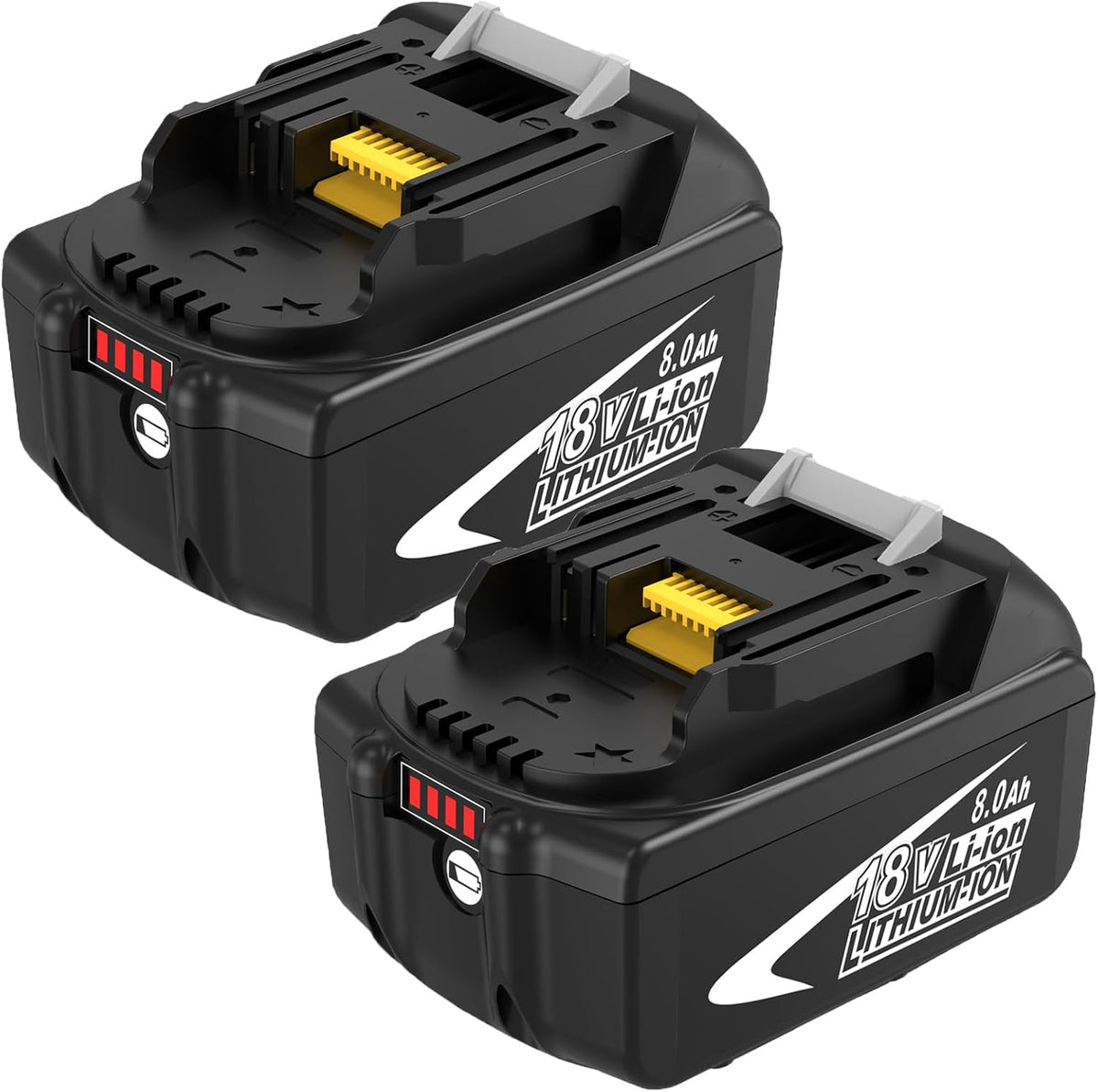 2 Packs BL1860B Battery Replacement for Makita 18V Battery 8000mAh(Black)