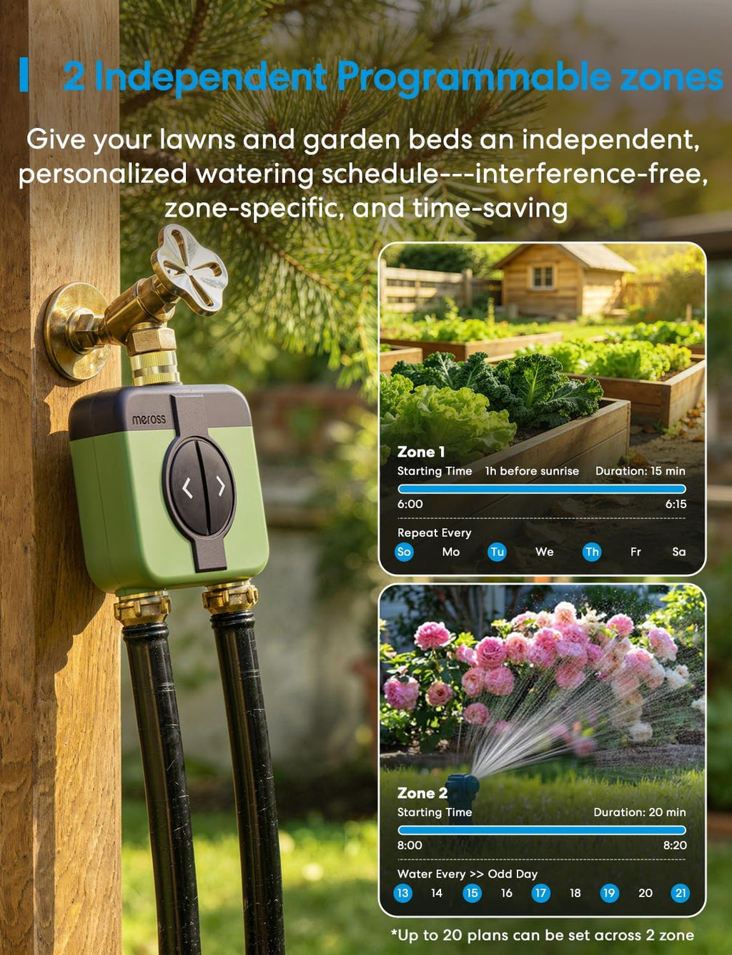 WiFi Water Timer for Garden, Hose Timer with Brass Inlet & Outet | Smart Sprinkler Timer for Garden, Lawn & Yard
