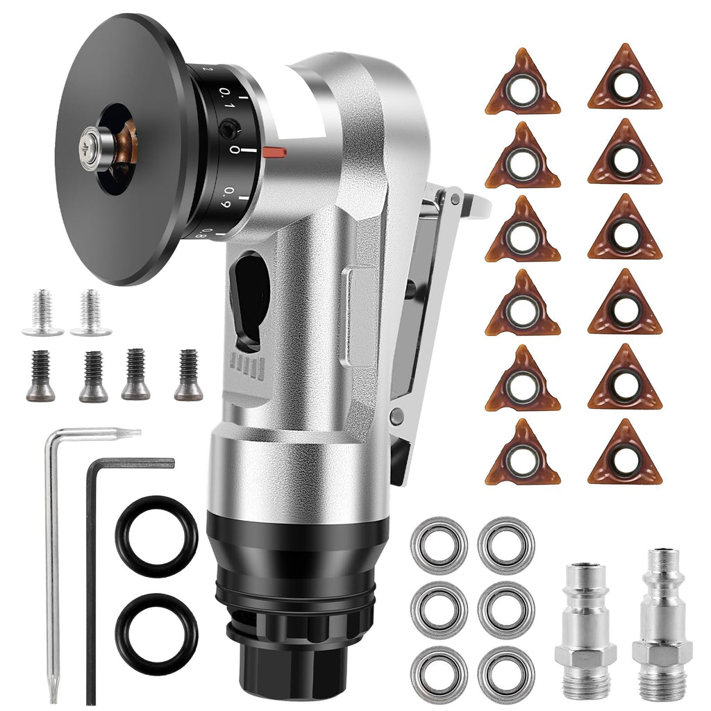 Abizarch Mini Pneumatic Chamfering Machine, 30000 RPM Portable Air Beveling Machine with 1/4 Inch Air Inlet Handheld, 45° Mini Chamfering Machine Air Tools with Blades for Beveling Deburring