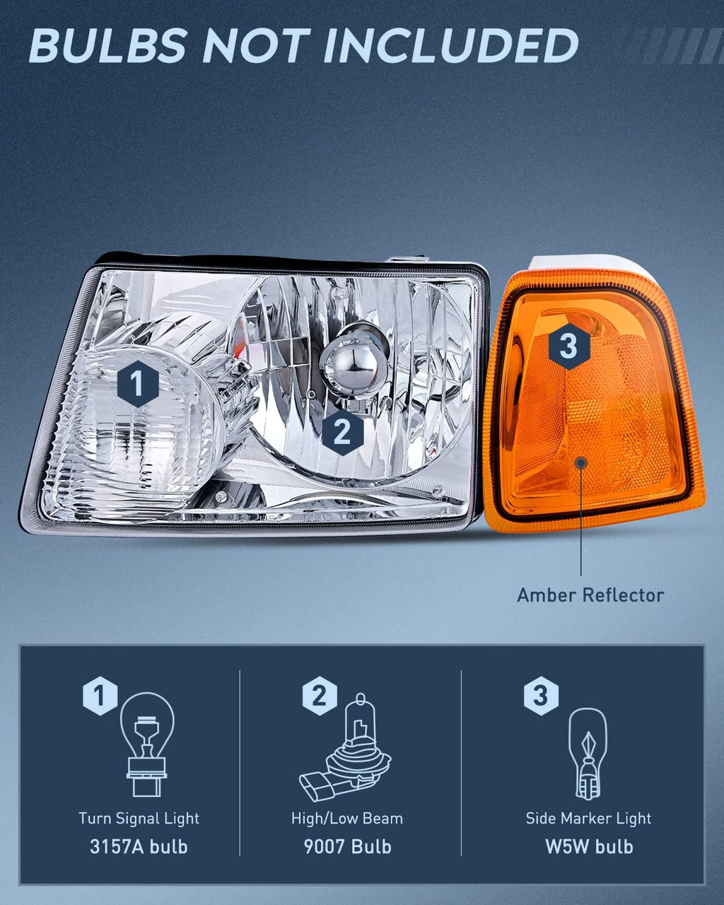 Nilight Headlight Assembly for 2001-2011 Ford Ranger