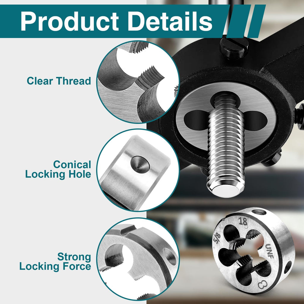 5/8"-18 UNF Tap and Die Set, Right-Hand HSS M2 Machine Thread Tap Die Set