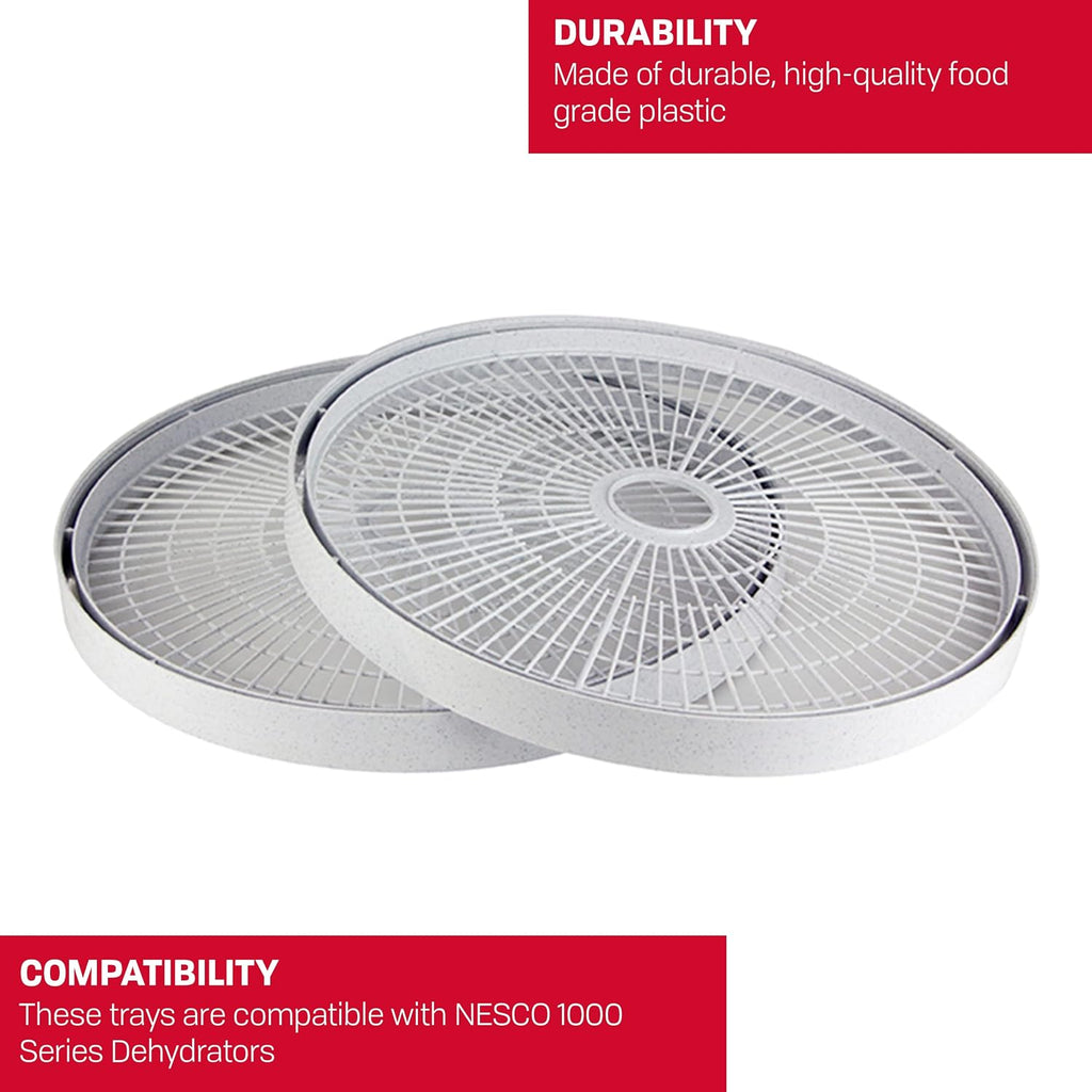 TR-2 White Plastic Round 15 1/2" Add-A-Trays to fit NESCO 1000 Series Food Dehydrators 2 Pack