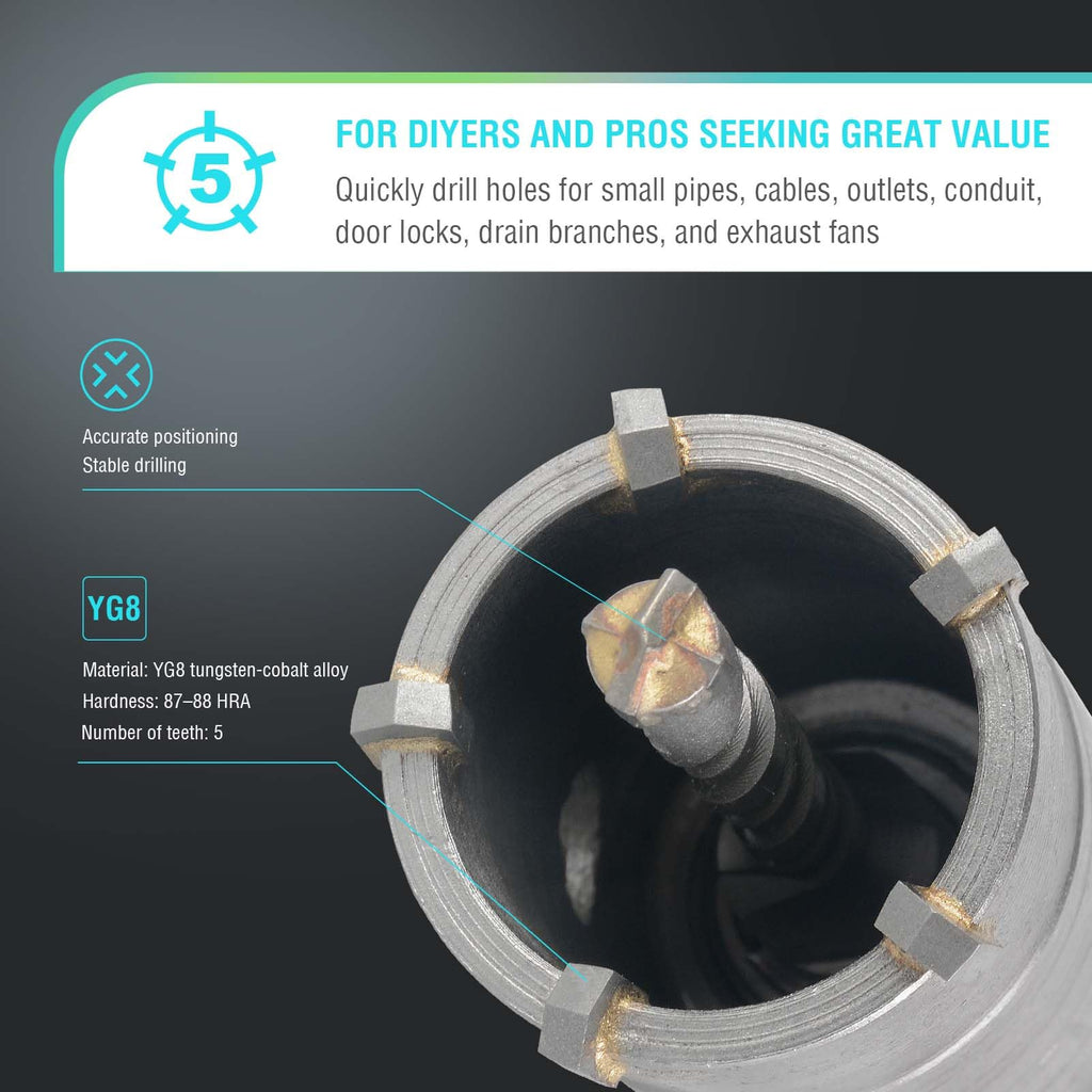 BINOTA 40 mm (1-9/16") Concrete Hole Saw with SDS-Plus Shank