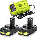 Reoben 2PACK 3.6Ah Replacement for Ryobi 18V Battery and P117 Charger Combo