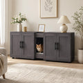 Double Cat Litter Box Enclosure for 2 Cats with Storage, Antique White