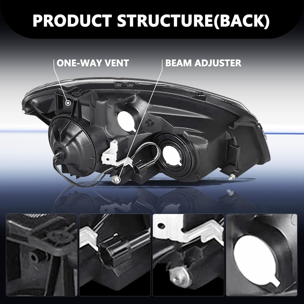 Aosky Halogen Model Headlight Assembly Fit for 2005-2006 Nissan Altima, OEM Style Driver Left Side Headlamp