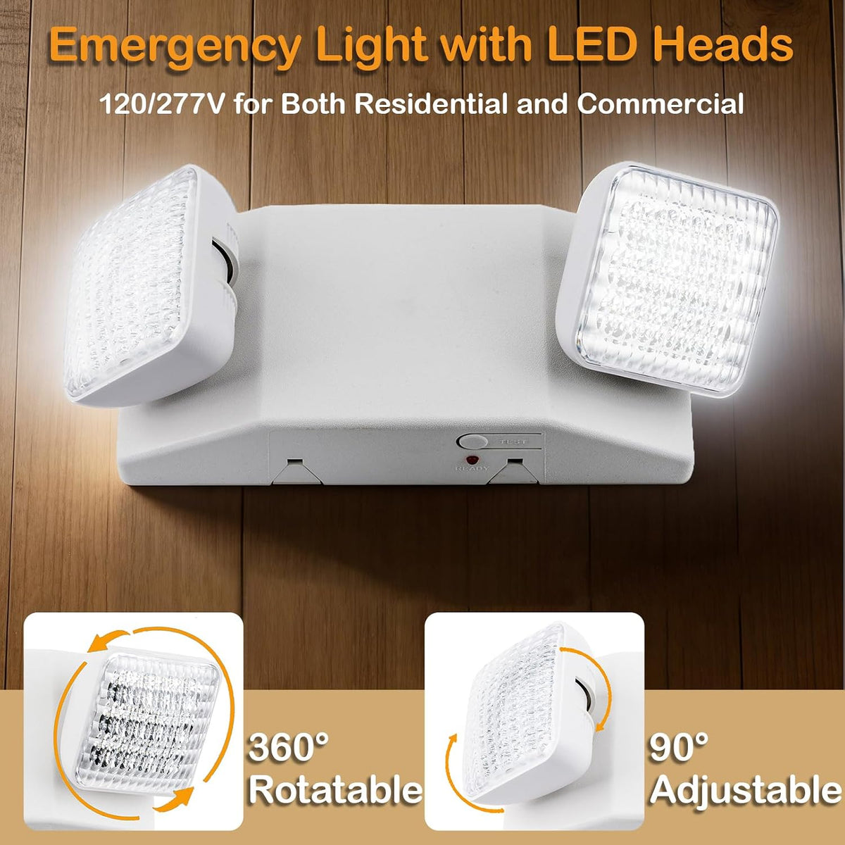 LIT-PaTH LED Emergency Light for Business, Battery Backup, 1 Pack