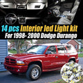 14Pc Super White 6000k Car Interior LED Light Bulb Kit Pack Compatible for 1998-2000 Dodge Durango