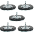 TEXNINC 5-Pack 3-Inch Wire Wheel Brush Set for Drill