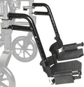 Universal Wheelchair Footrest Replacement - Adjustable Composite Footboard & Heel Loop, Foldable Comfort Support, Affordable, Black, Lightweight, Easy Installation