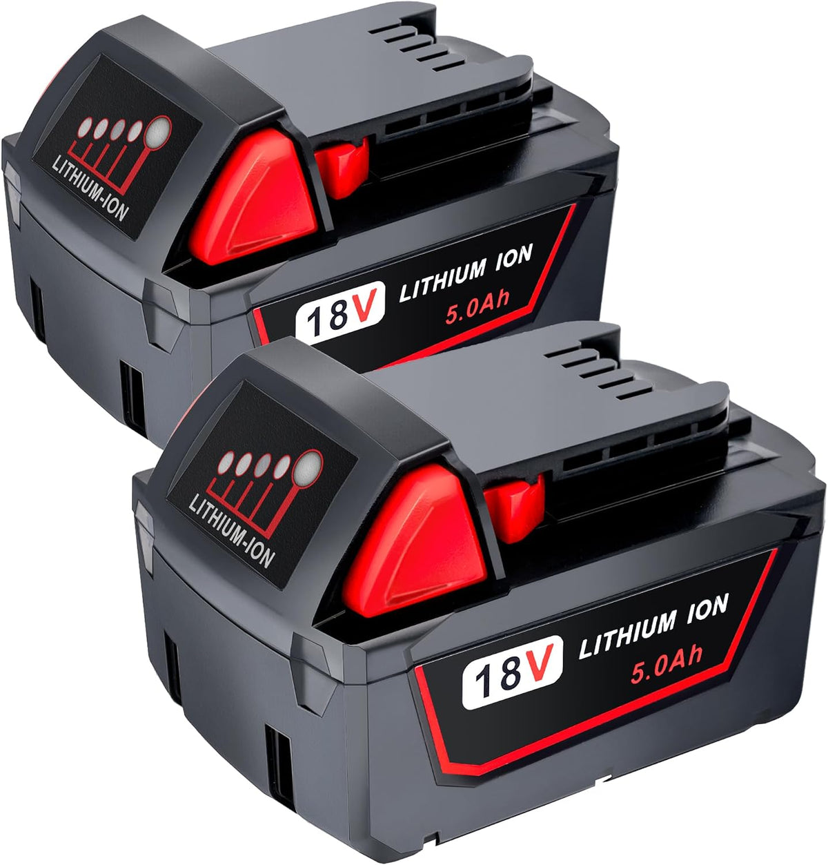 5.0Ah Replacement Battery for Milwaukee 18V Battery Compatible with Milwaukee M18 Battery 48-11-1850 48-11-1852 48-11-1820 48-11-1828 48-11-1830 Cordless Power Tools 2 Pack