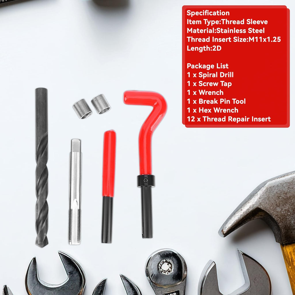 Thread Repair Kit M11x1.25, Metric Helicoil Kit thread inserts repair kit