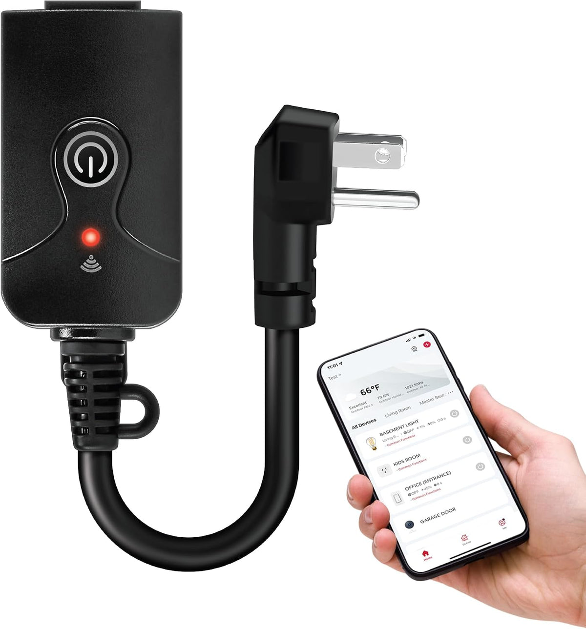 Weatherproof Outdoor Smart Plug w/Outlet Cover, Accessory for Garden & Patio Lights, Lamp, Holiday Decorations