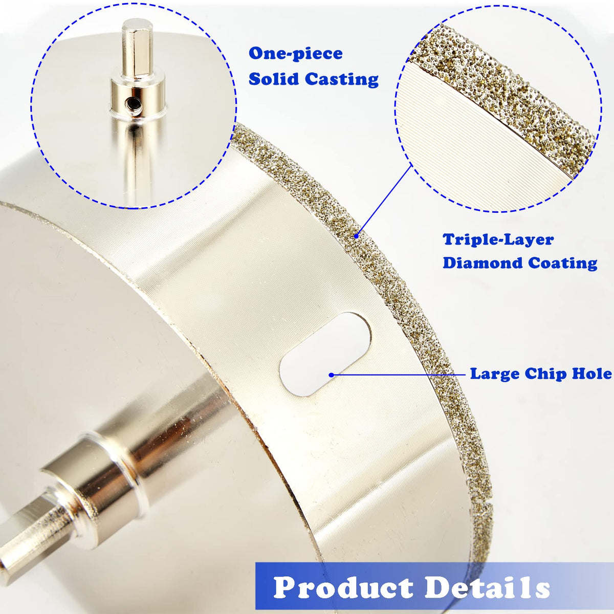 DaduoRi 3/4" Diamond Hole Saw with Pilot Bit, 3/4" Tile Drill Bits for Porcelain Tile, Granite, Ceramic, Marble, Glass, Stones, 1 3/8" Depth of Cut (20mm*2 PCS)