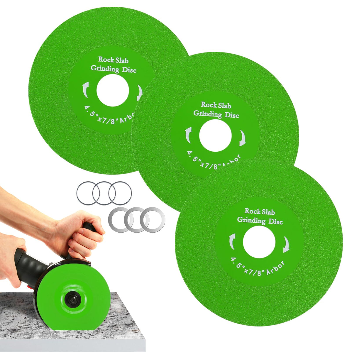 LUNVITO Rock Slab Grinding Disc 4.5 Inch for Angle Grinder 3 Pcs Diamond Cutting Disc Ultra-Thin Tile Saw Blade Rock Slab Cutting Wheel for Grinding Cutting Marble Granite Porcelain Tile Glass