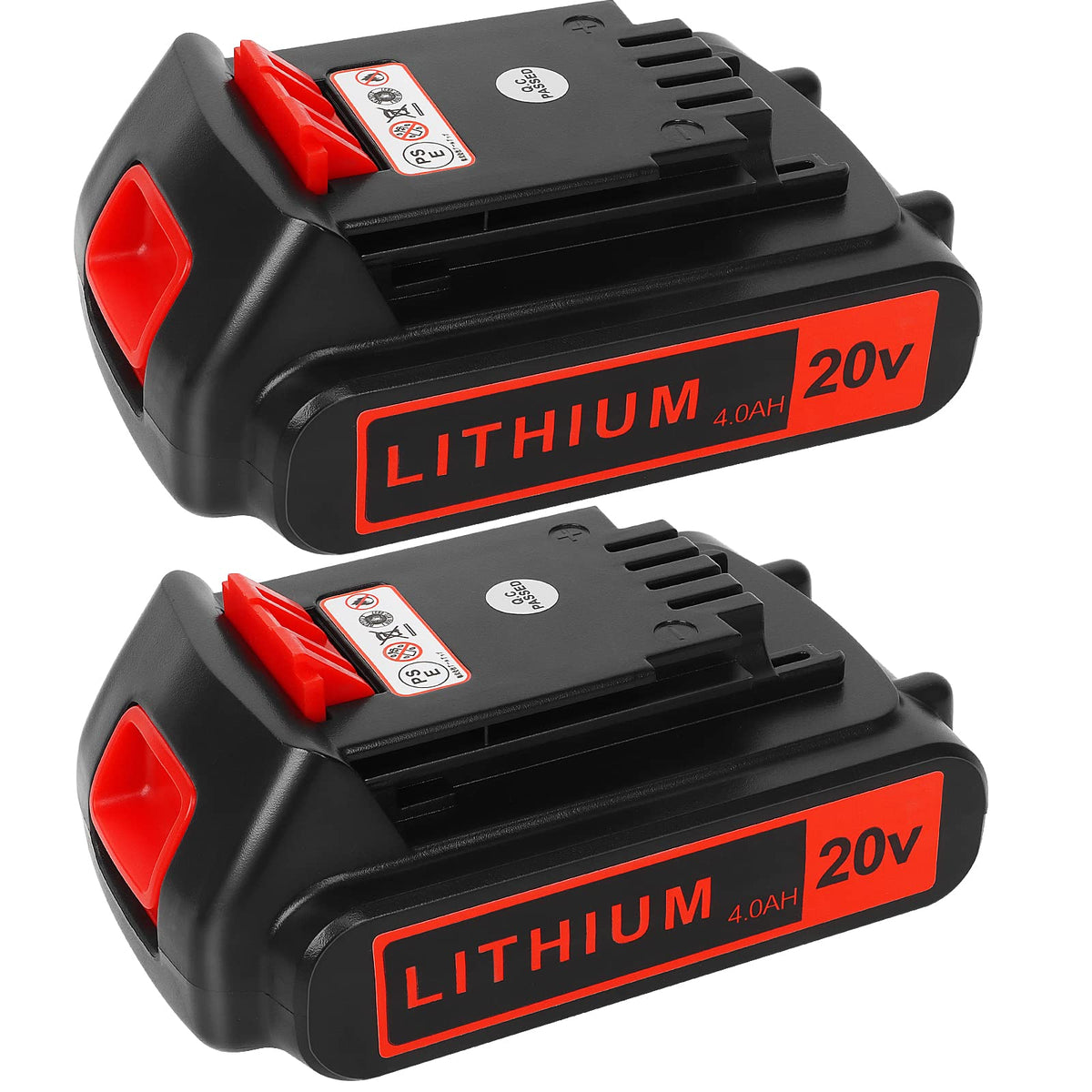 Battery Replacement for Black+ Decker 20V Lithium 4.0 ah 2 Pack