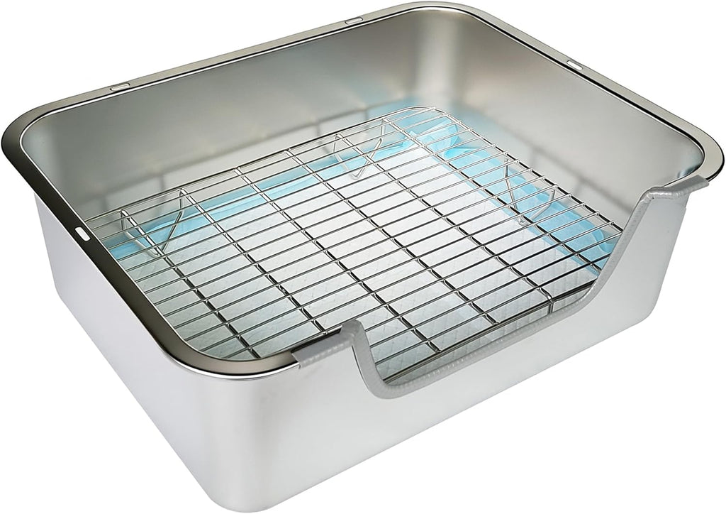 Stainless Steel Rabbit Sifting Litter Box (L)