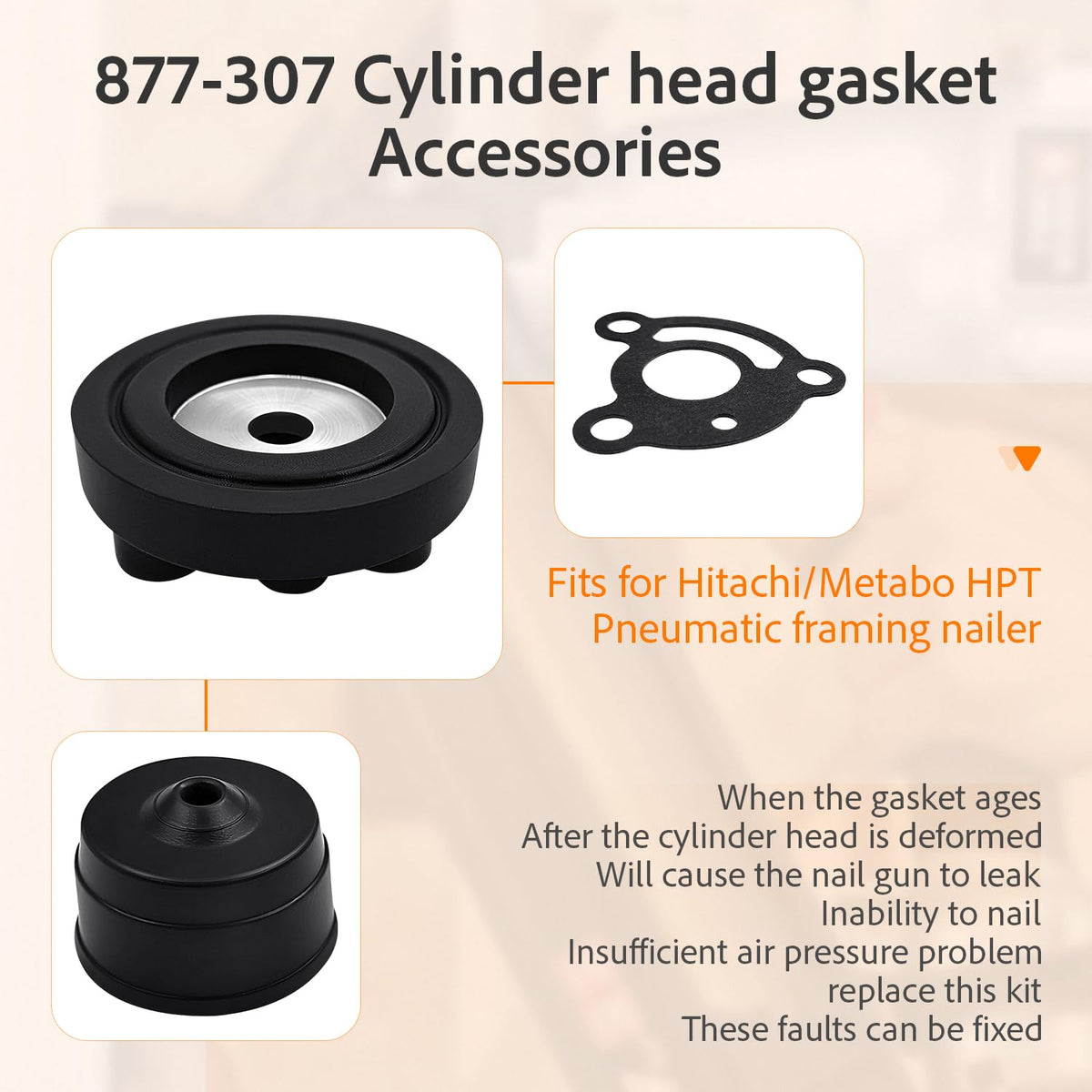 877-307 Head Cap Gasket Set For Hitachi NR83A NR83A2 nailer gun Parts