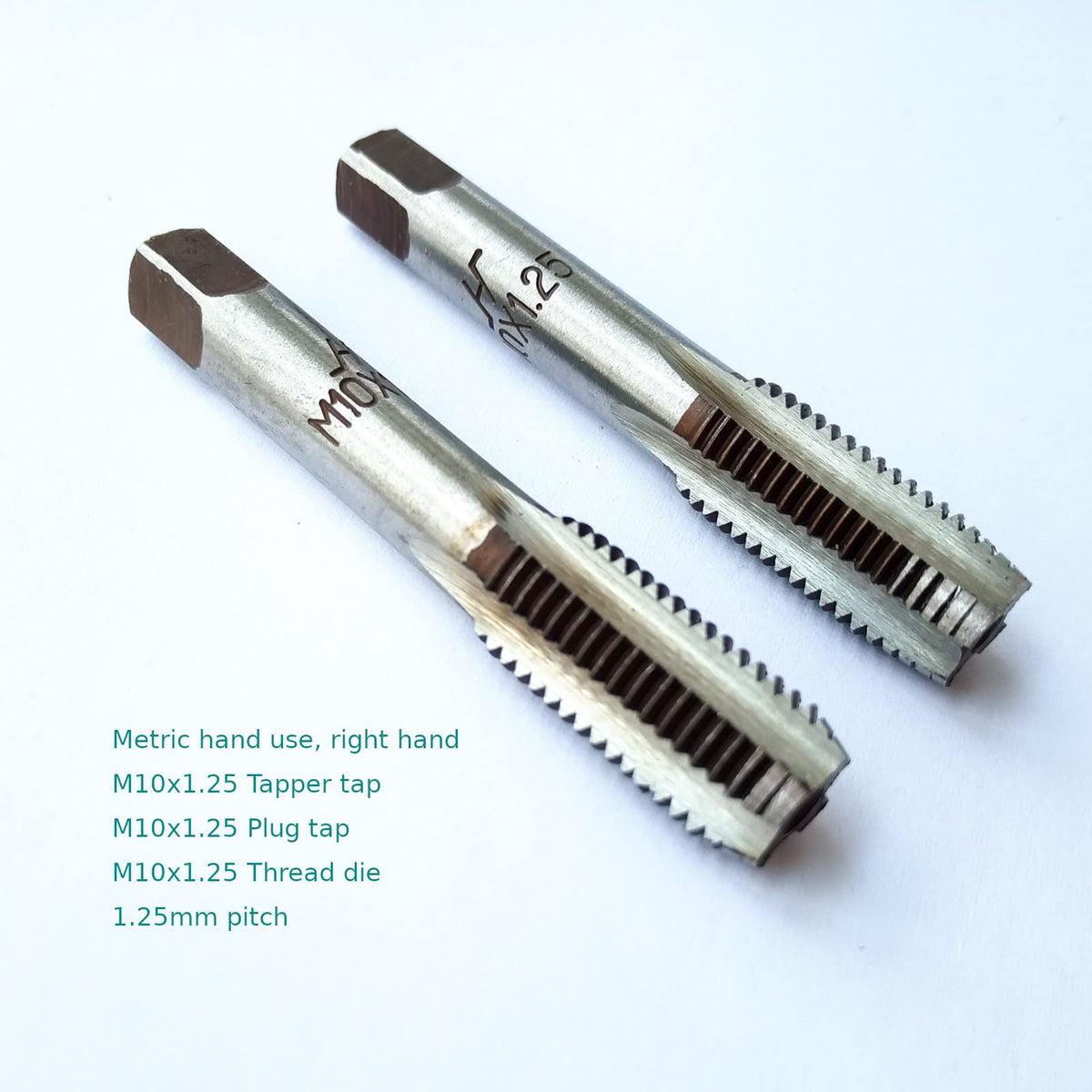 AtticZone M10 x 1.25 Metric Hand Thread Tap, Right Hand, Alloy Tool Steel