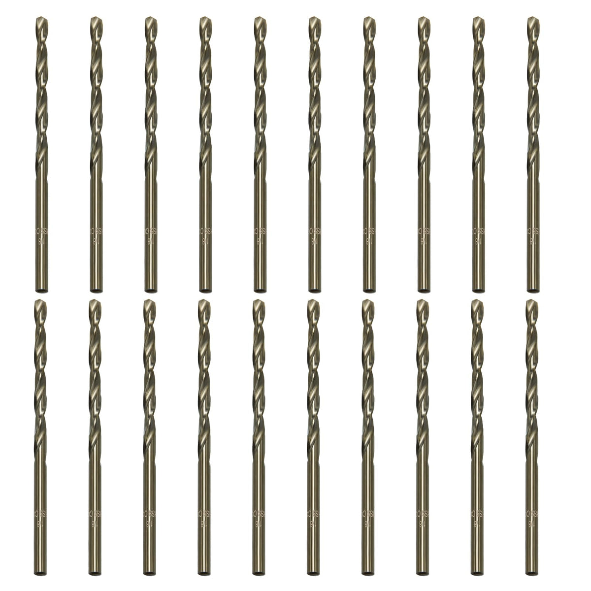 FiLwW 20Pcs 1/8" Cobalt Drill Bit Set, M35 High Speed Steel Jobber Length Drill Bit Kit for Hardened Metal, Stainless Steel, Cast Iron, Wood and Plastic