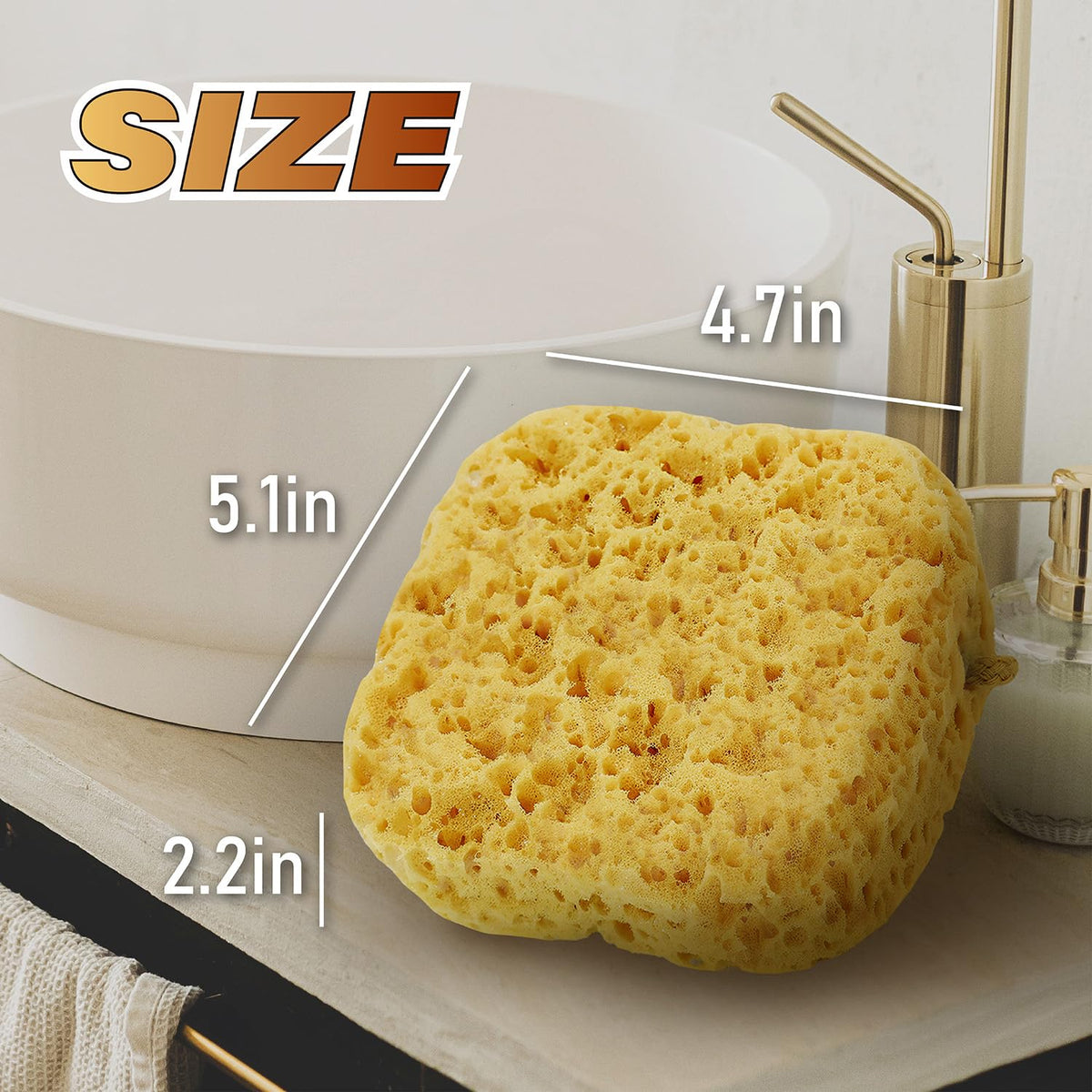 Bath Sponge, Foam Loofah, Shower Sponge for Body, Square, 2 Pack