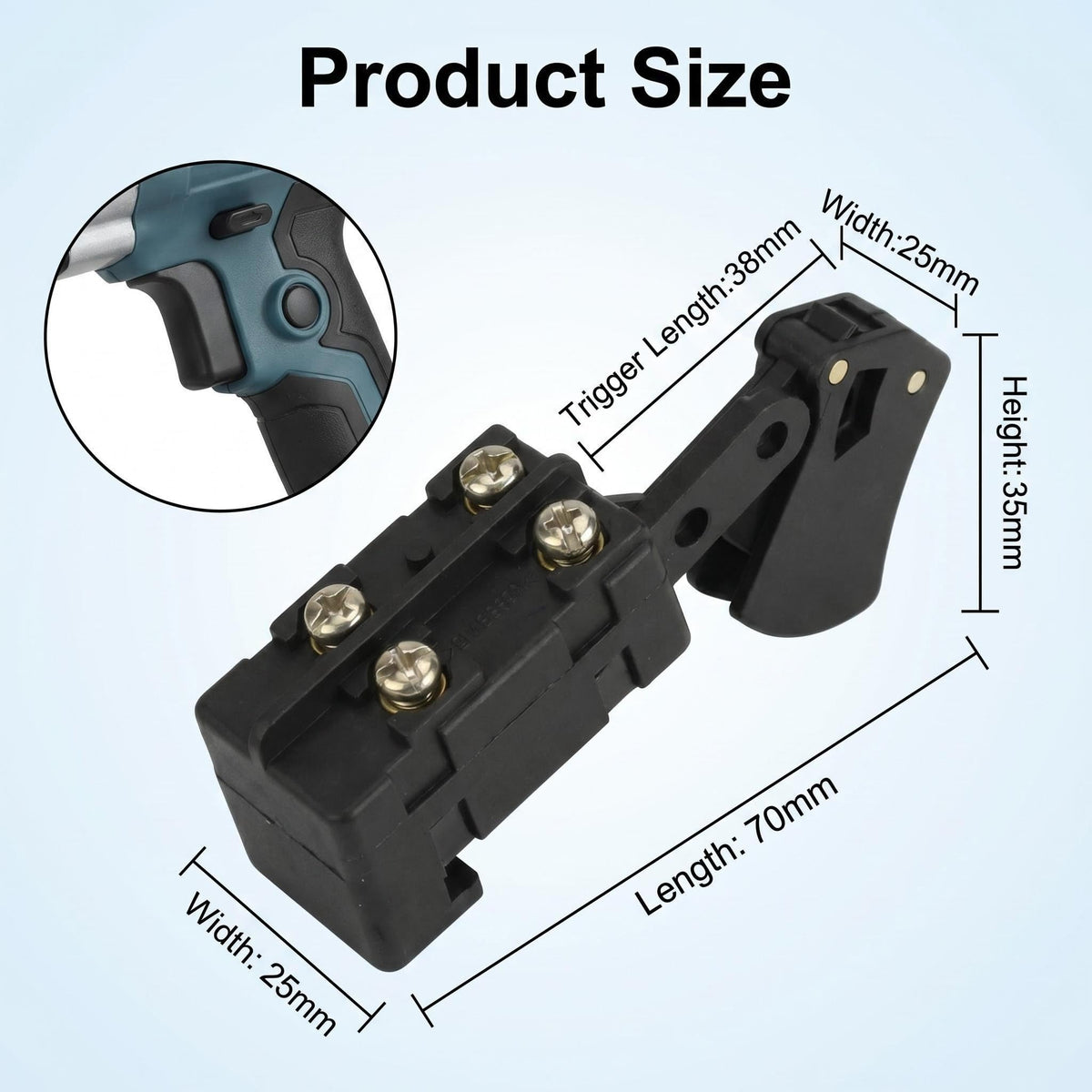 SW77 Trigger Power Switch for Skil HD77 HD77M Worm-Drive Circular Saw