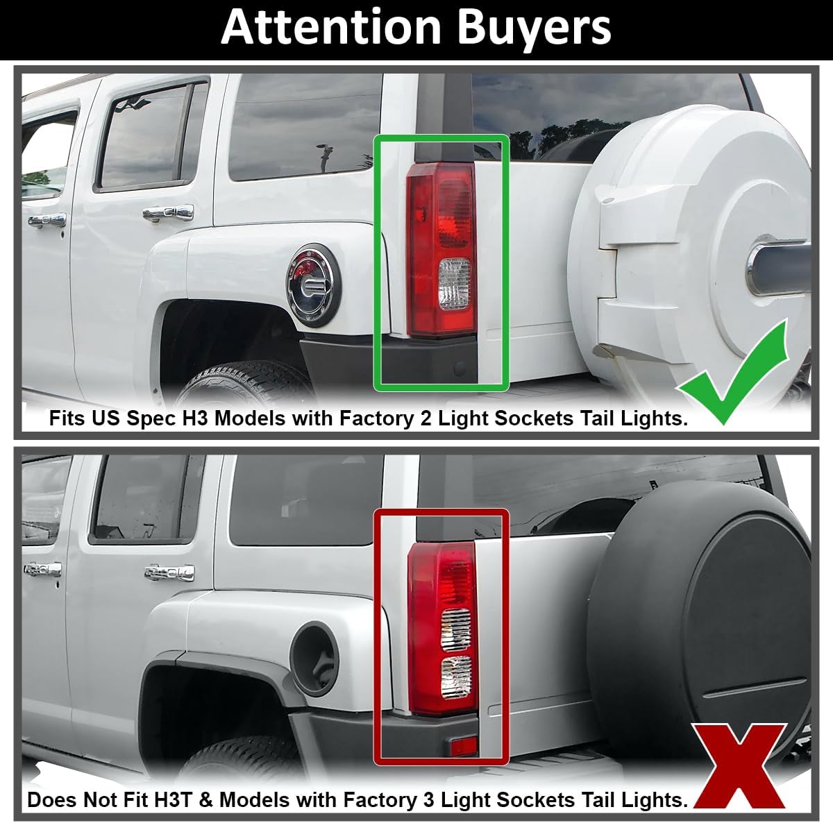 SPEC-D TUNING Tail Lights For 2005-2010 Hummer H3