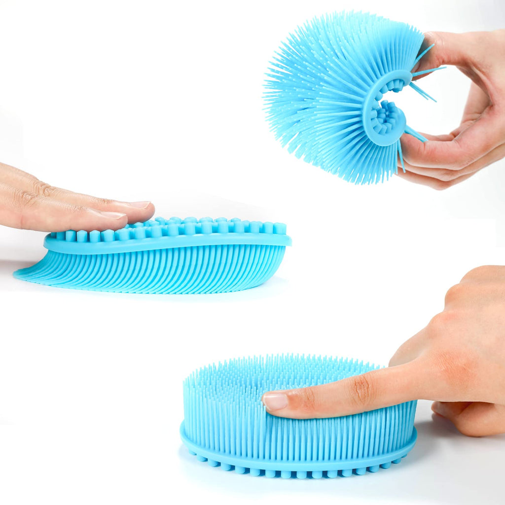 Silicone Body Scrubber Loofah 3 Pack Exfoliating Soft Loofah Shower Brush