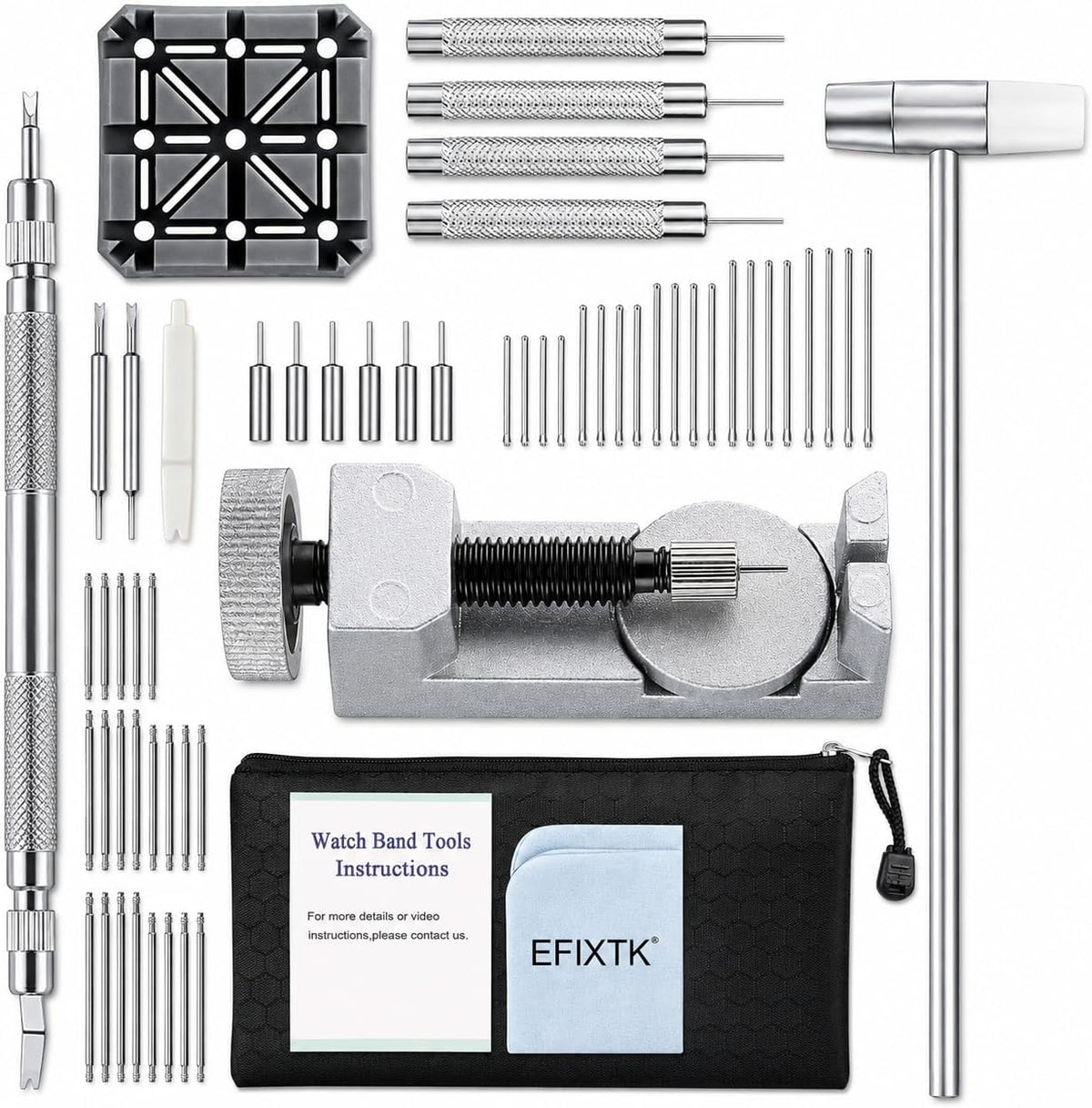 Watch Link Removal Kit, Watch Band Tool for Watch Bracelet Resizing,Adjustment -Watch Strap Pins