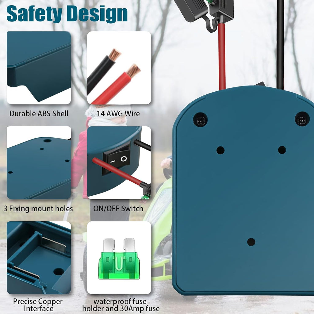 2 Pack Power Wheel for Makita 18V Battery Adapter
