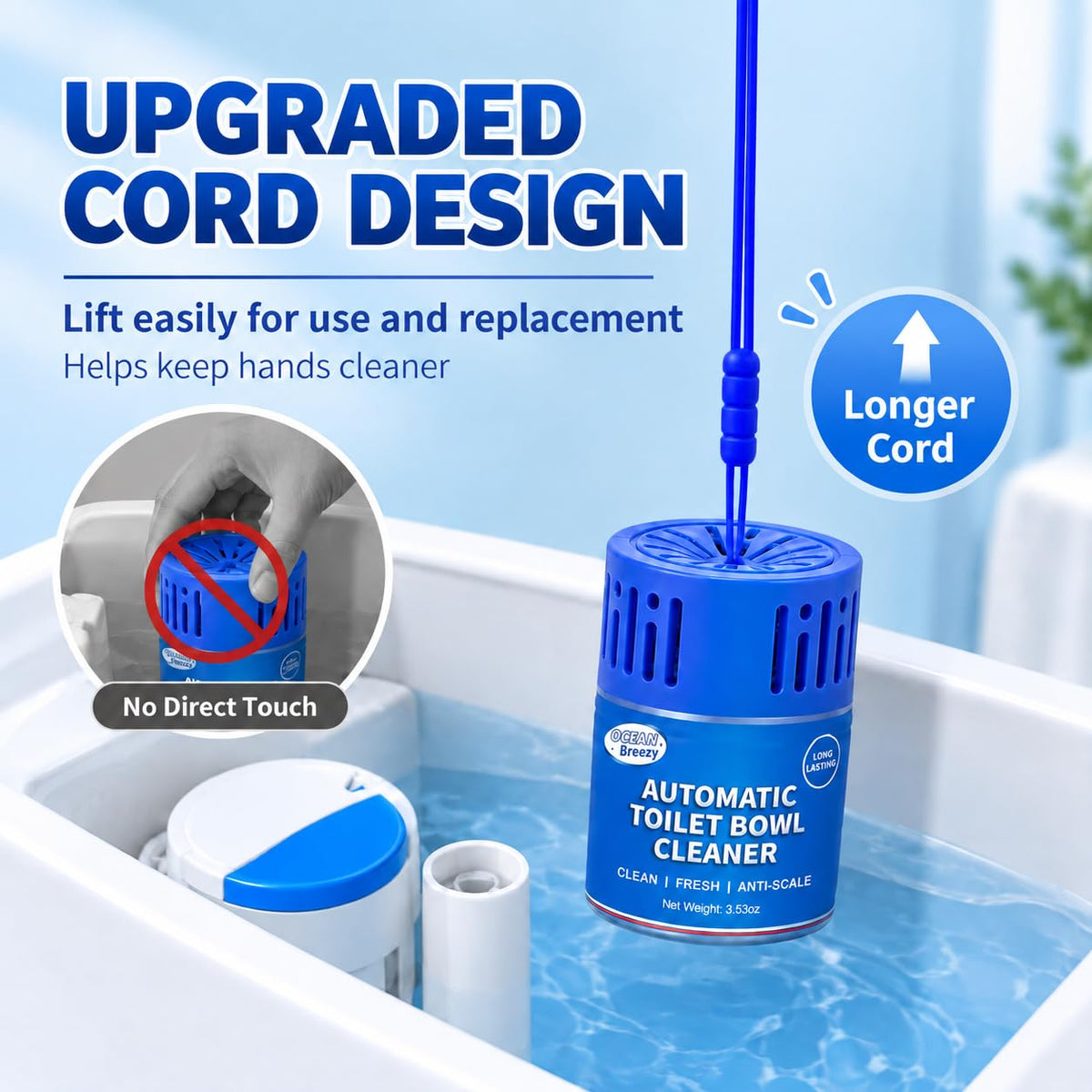 Automatic Toilet Bowl Cleaner Long Lasting Bottles 2 Pack