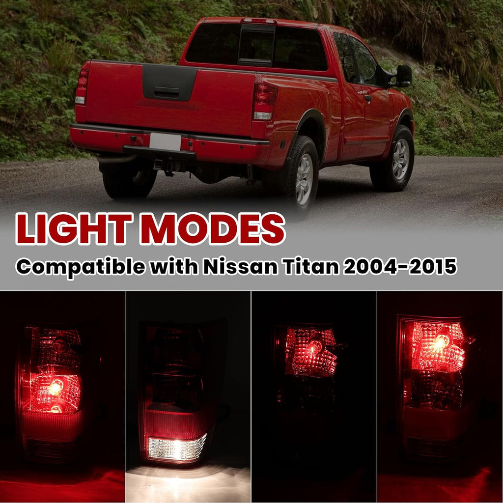 Tail light Compatible with 2004-2015 Nissan Titan with Bulbs and Harness Taillight Rear Lamp Replaces 26550ZH225 NI2801161(Right Passenger Side)
