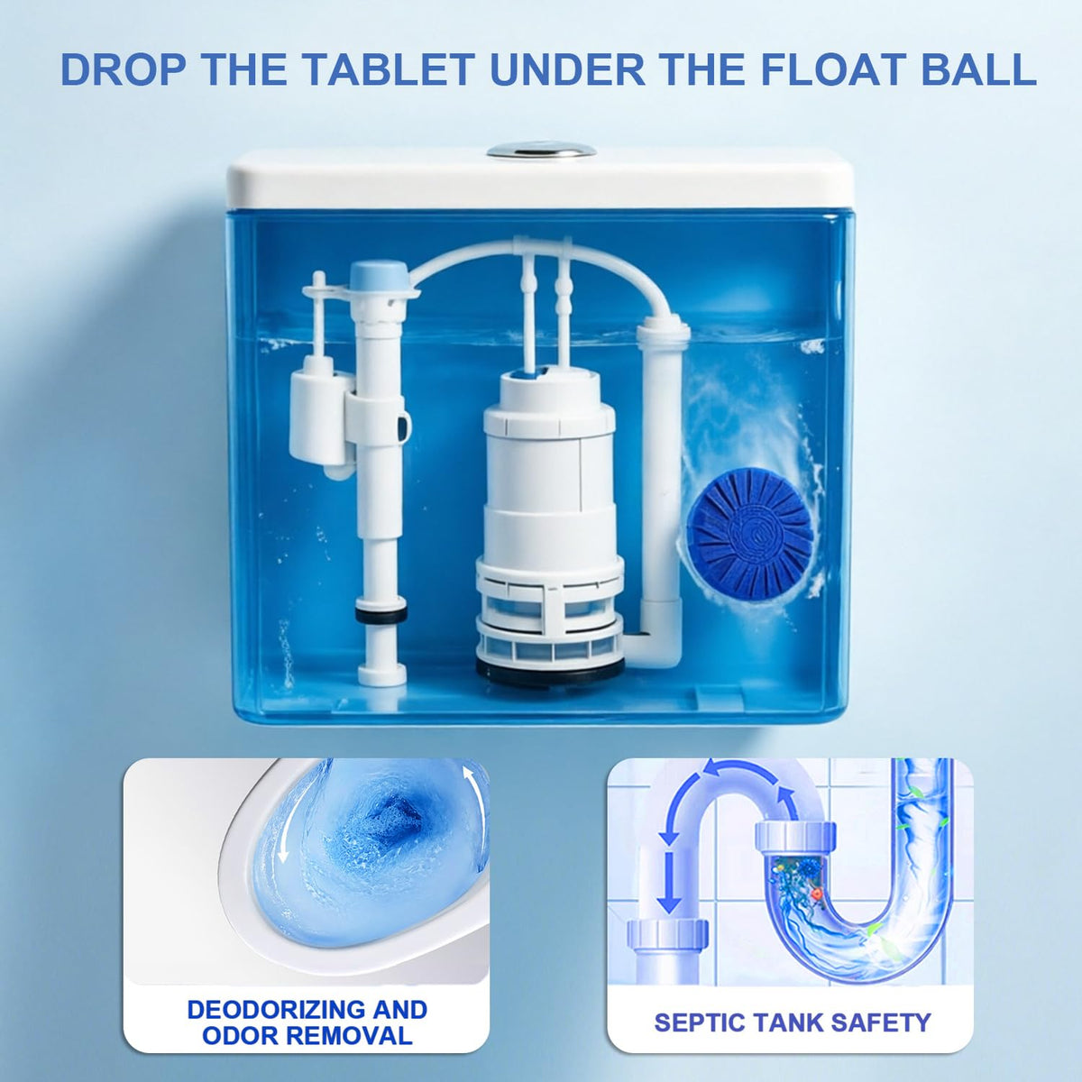 Automatic Toilet Bowl Cleaners Tablets,12 Pack Blue Toilet Tank Cleaners