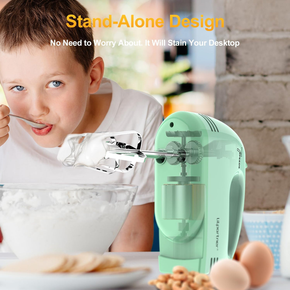 Hand Mixer Electric, Ultra Power Kitchen Hand Mixer With 7-Speed & 5 Stainless Steel Accessories for Whipping Dough