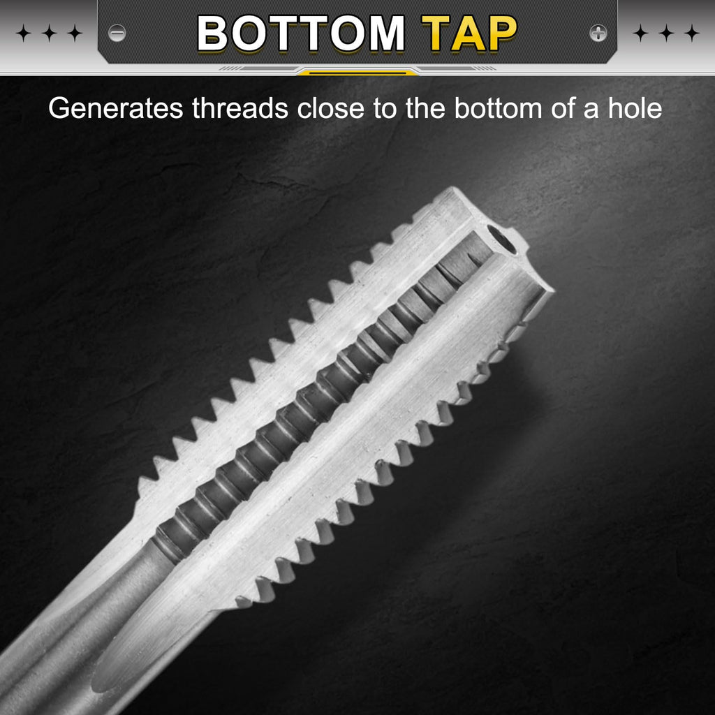 uxcell Hand Taper Tap 1/2-13 UNC 2B Thread Taper Style Taps Straight Flute
