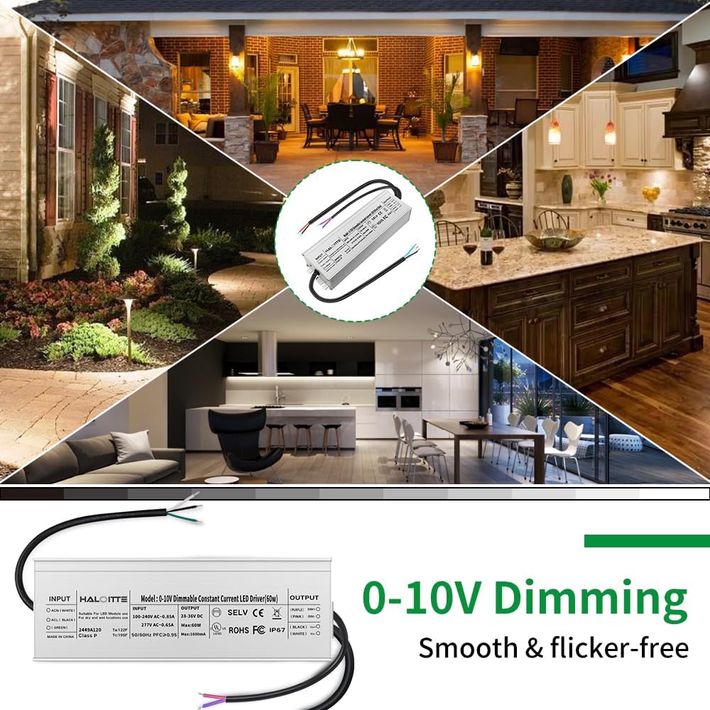 UL Listed 60W Constant Current LED Driver Adjustable, 1PK