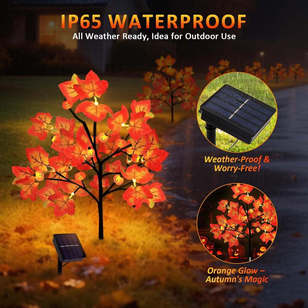 4 Packs Solar Fall Thanksgiving Decorations Outdoor