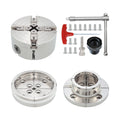 DEEFIINE 4" Nickel Plated Wood Lathe Chuck Set 1"x8TPI & 3/4"x16TPI Adapter