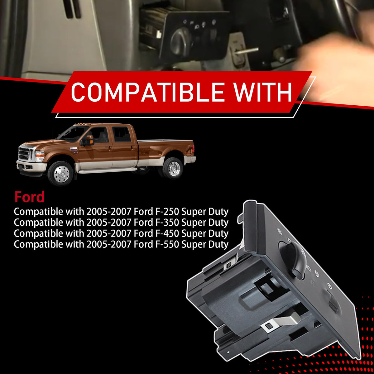 Motarithl Headlight Switch Compatible with 2005-2007 Ford F-250 Super Duty