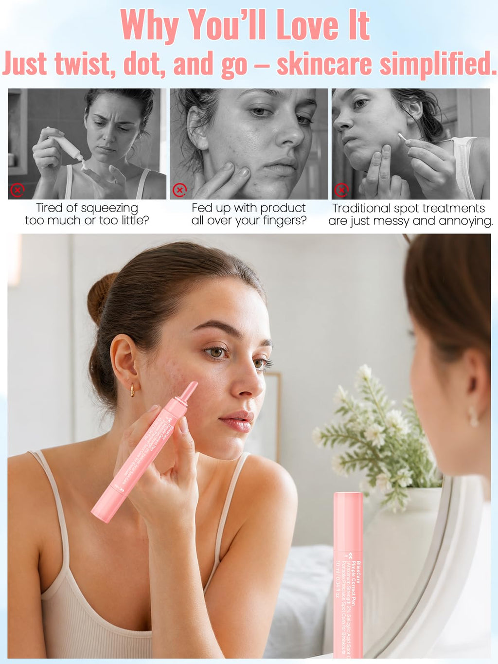 Pimple Correct Acne Treatment Gel Pen 2% Salicylic Acid Maximum Strength