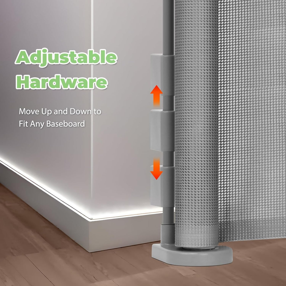 37" Tall x 155" Extra-Wide Retractable Indoor/Outdoor Mesh Pet & Child Safety Gate with One-Hand Safety Lock for Wide Openings, Patios & Stairways