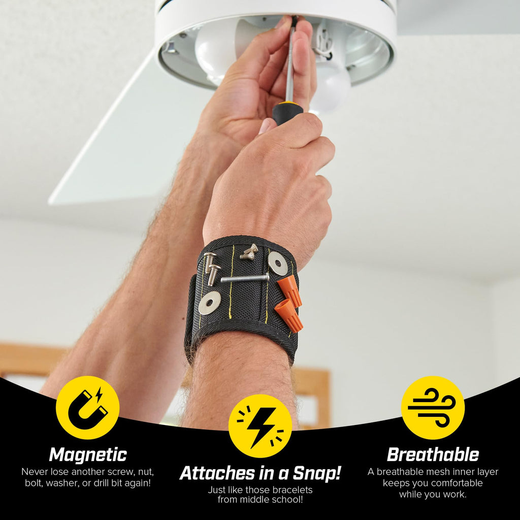 MagSnap Magnetic Wristband by Wrap-It Storage - Black