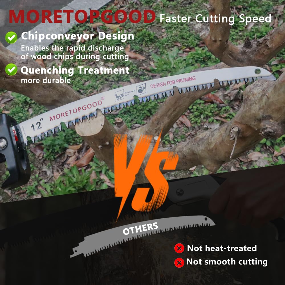 MORETOPGOOD 12 Inch U-Groove Arc Edge Reciprocating Saw Blade, 3PCS