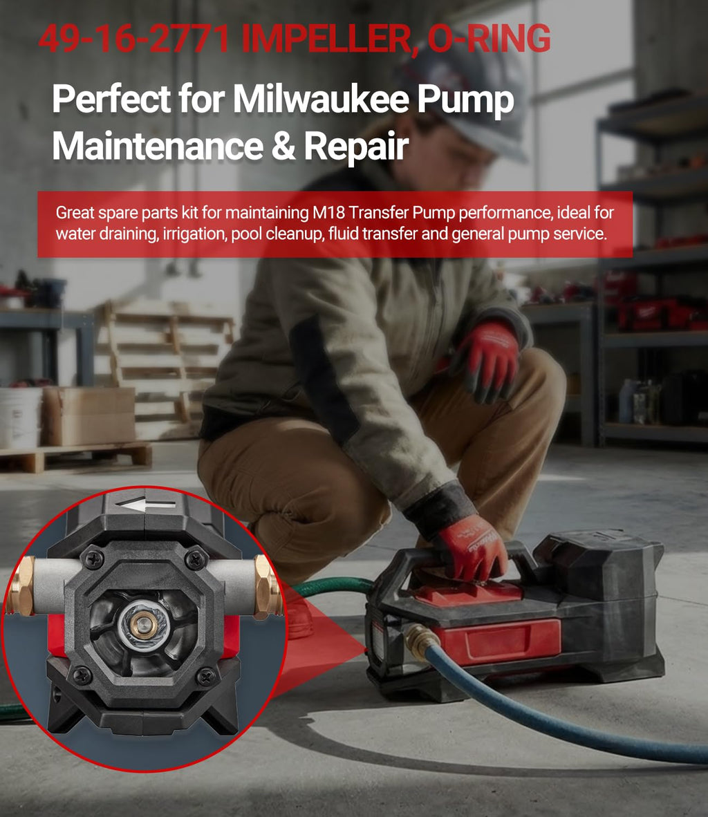 Replacement Impeller & O-Ring Kit Fit for Milwaukee M18 Transfer Pump, Replace 49-16-2771