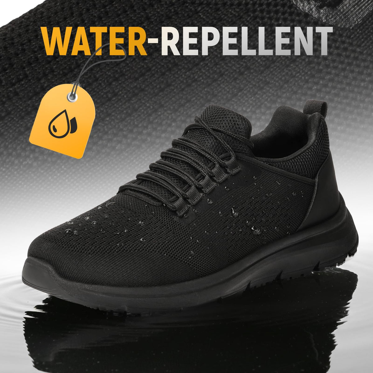Work Shoes for Men Breathable Chef Shoes Black Sneakers Restaurant