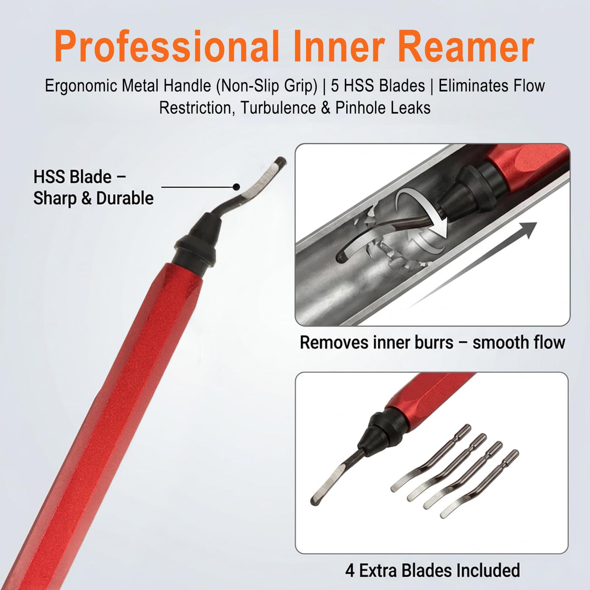 12 Pcs Depth Gauge and Pipe Deburring Tool for Copper, PVC, PEX, PPR, CPVC