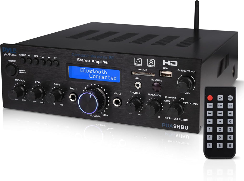 Wireless Bluetooth Home Stereo Amplifier - Multi-Channel 200 Watt Power Amplifier Home Audio Receiver System w/HDMI
